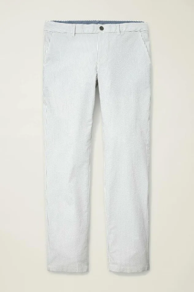 Men Performance Seersucker Golf Pant Grey And White Stripe Bonobos Chinos
