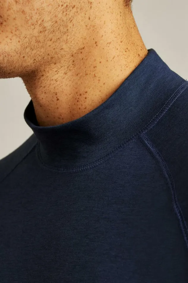 Men Playthrough Performance Mock Neck Navy Bonobos Crew and VNeck Sweaters