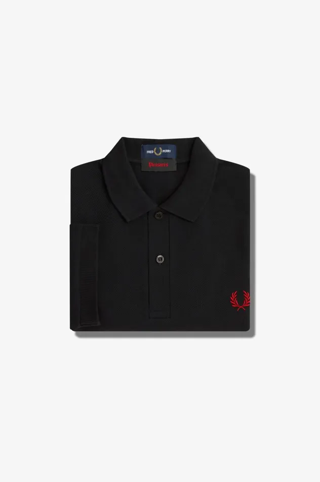 Men PleasuresLogo Shirt Black Fred Perry Polo Shirts