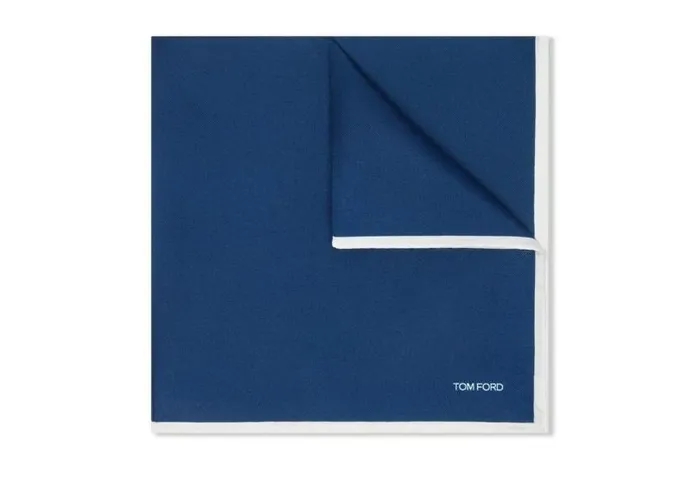Men Pocket Squares Tom Ford Silk Pocket Square Navy