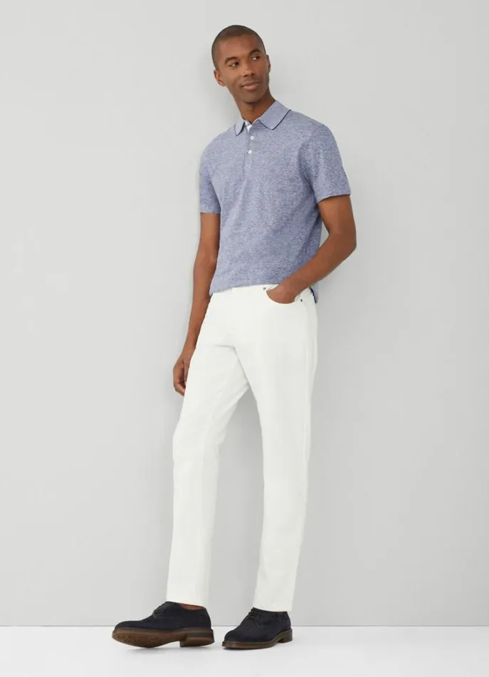 Men Polo Shirts Hackett London Classic Fit Fil A Fil Polo Blue Print