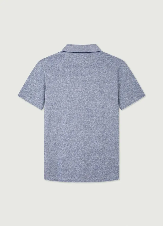 Men Polo Shirts Hackett London Classic Fit Fil A Fil Polo Blue Print