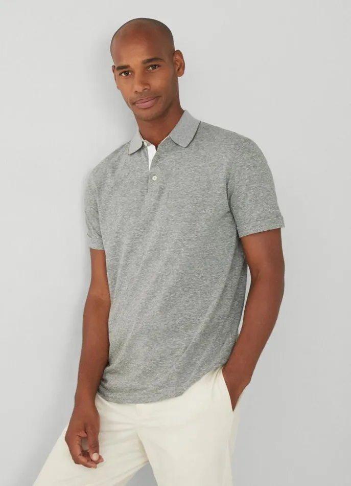 Men Polo Shirts Hackett London Classic Fit Fil A Fil Polo Khaki