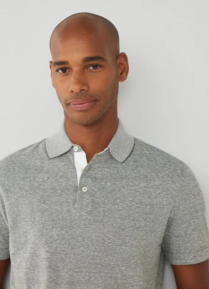 Men Polo Shirts Hackett London Classic Fit Fil A Fil Polo Khaki