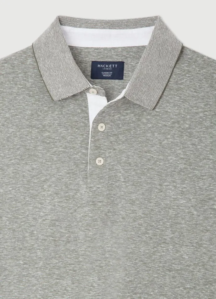 Men Polo Shirts Hackett London Classic Fit Fil A Fil Polo Khaki