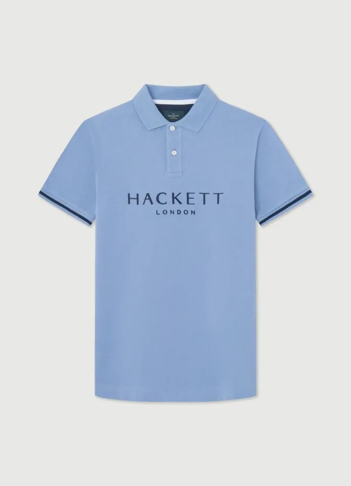 Men Polo Shirts Hackett London Classic Fit Piqu Heritage Polo Blue