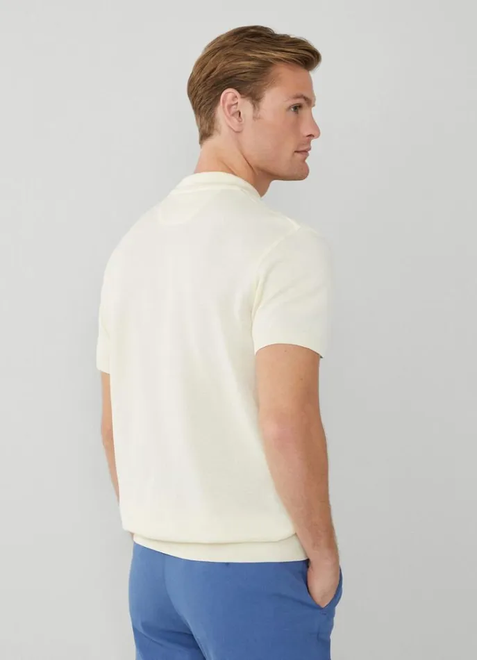 Men Polo Shirts Hackett London Classic Fit Piqu Polo Canvas White