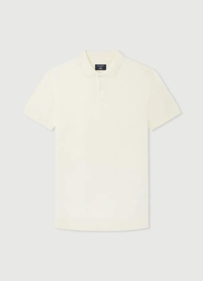 Men Polo Shirts Hackett London Classic Fit Piqu Polo Canvas White