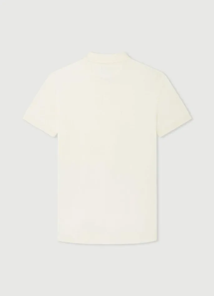 Men Polo Shirts Hackett London Classic Fit Piqu Polo Canvas White