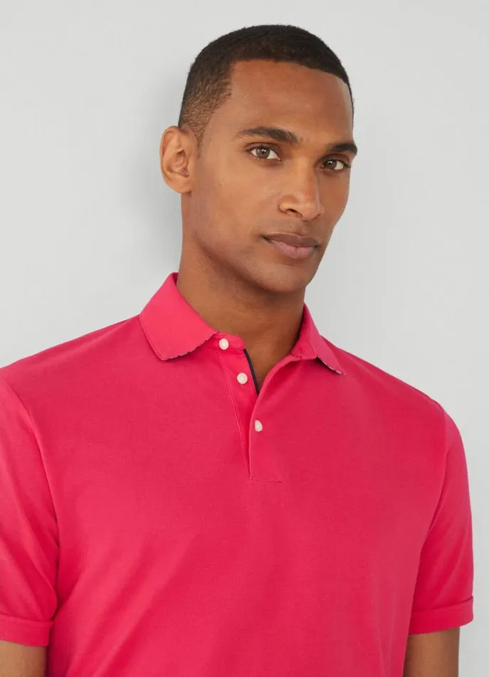 Men Polo Shirts Hackett London Classic Fit Piqu Polo Fuchsia