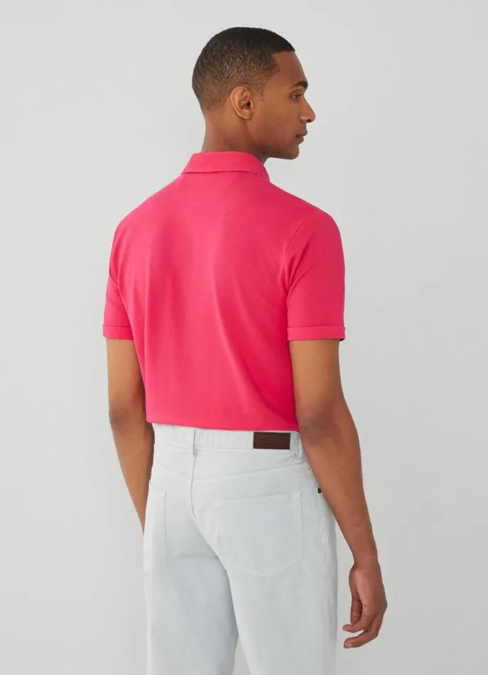 Men Polo Shirts Hackett London Classic Fit Piqu Polo Fuchsia