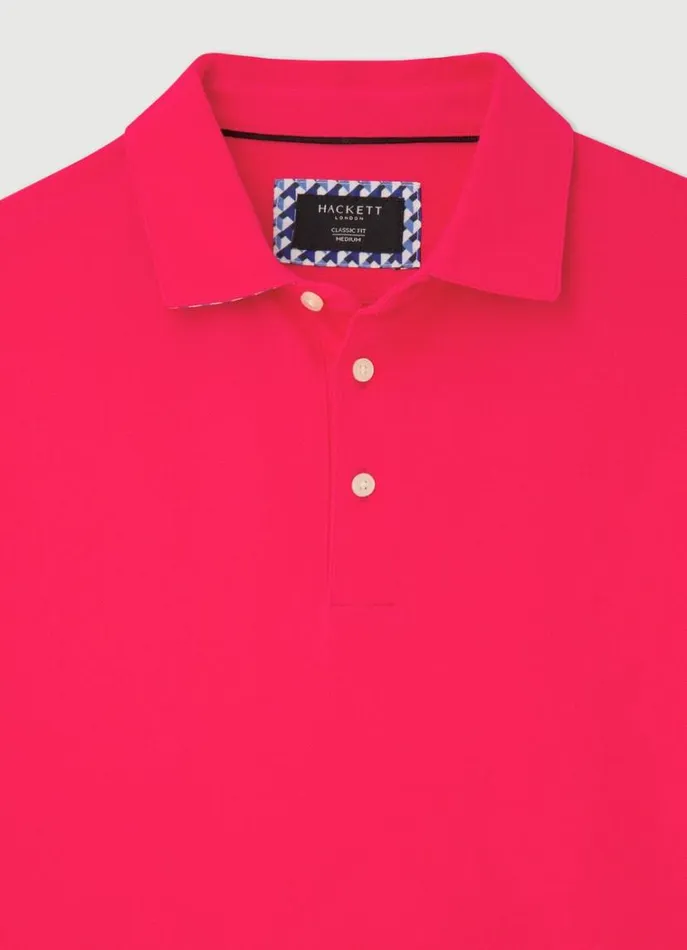 Men Polo Shirts Hackett London Classic Fit Piqu Polo Fuchsia