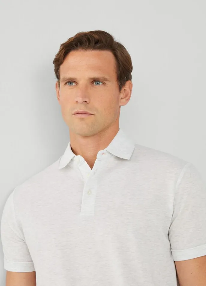 Men Polo Shirts Hackett London Classic Fit Polo Light Grey Marl
