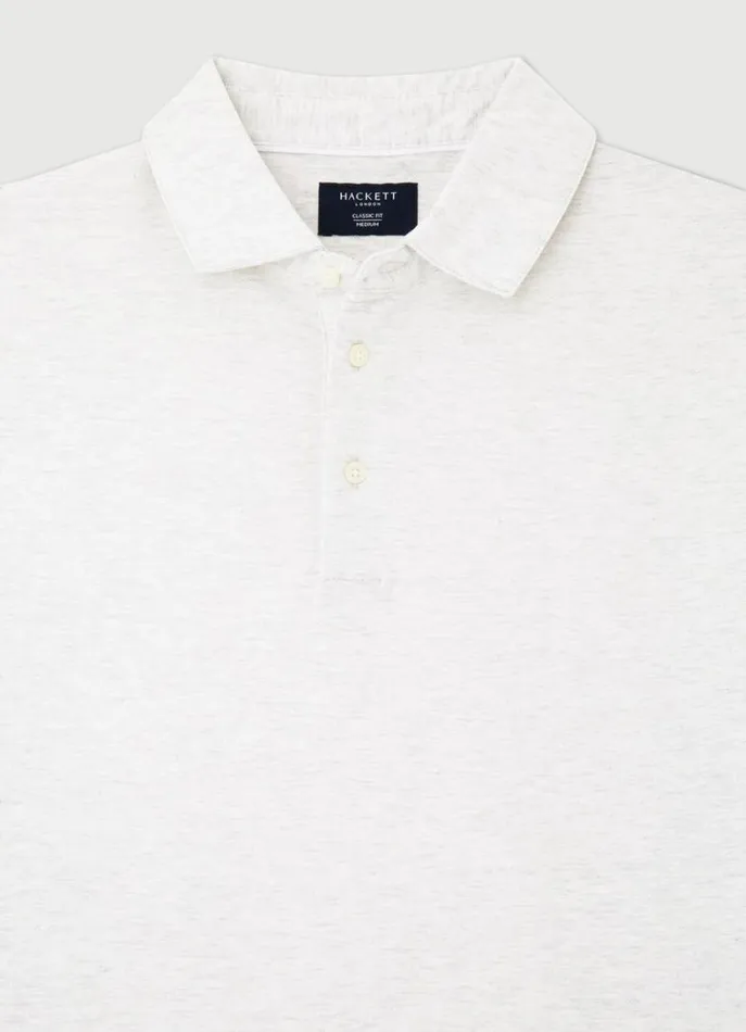 Men Polo Shirts Hackett London Classic Fit Polo Light Grey Marl