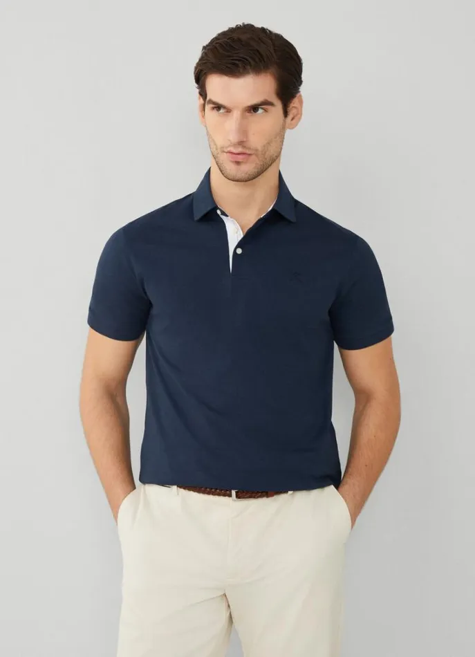 Men Polo Shirts Hackett London Classic Fit Polo Navy