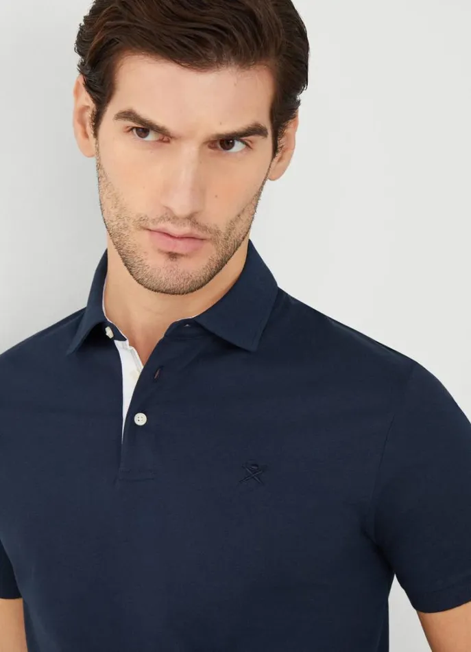 Men Polo Shirts Hackett London Classic Fit Polo Navy