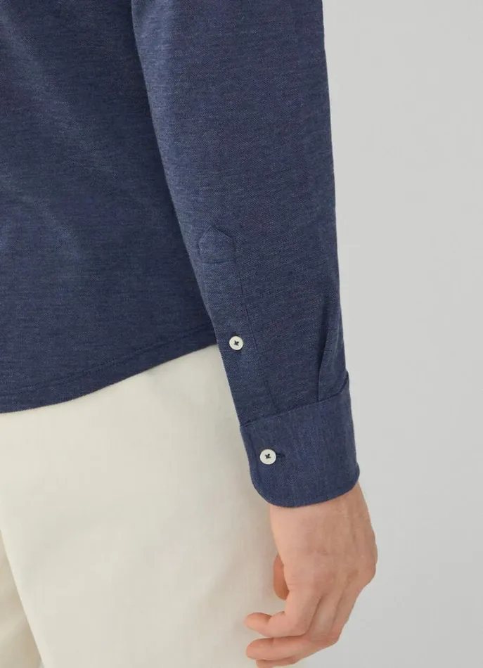 Men Polo Shirts Hackett London Slim Fit Long Sleeve Knit Polo Navy