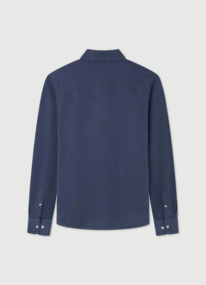 Men Polo Shirts Hackett London Slim Fit Long Sleeve Knit Polo Navy