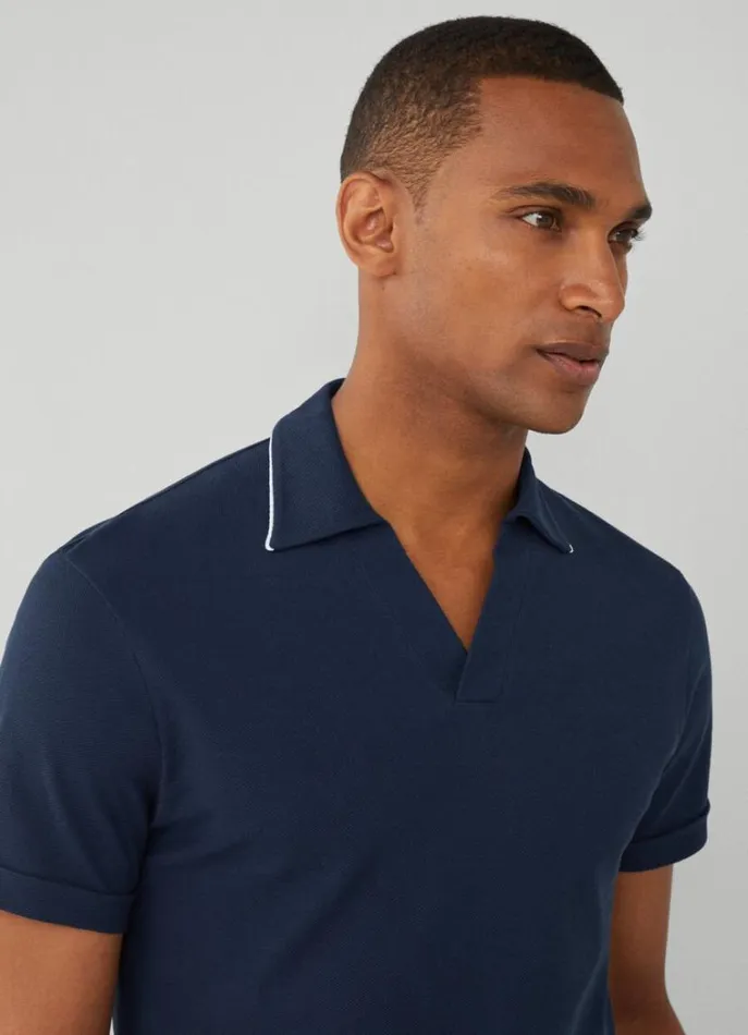 Men Polo Shirts Hackett London Slim Fit Pique Polo Navy