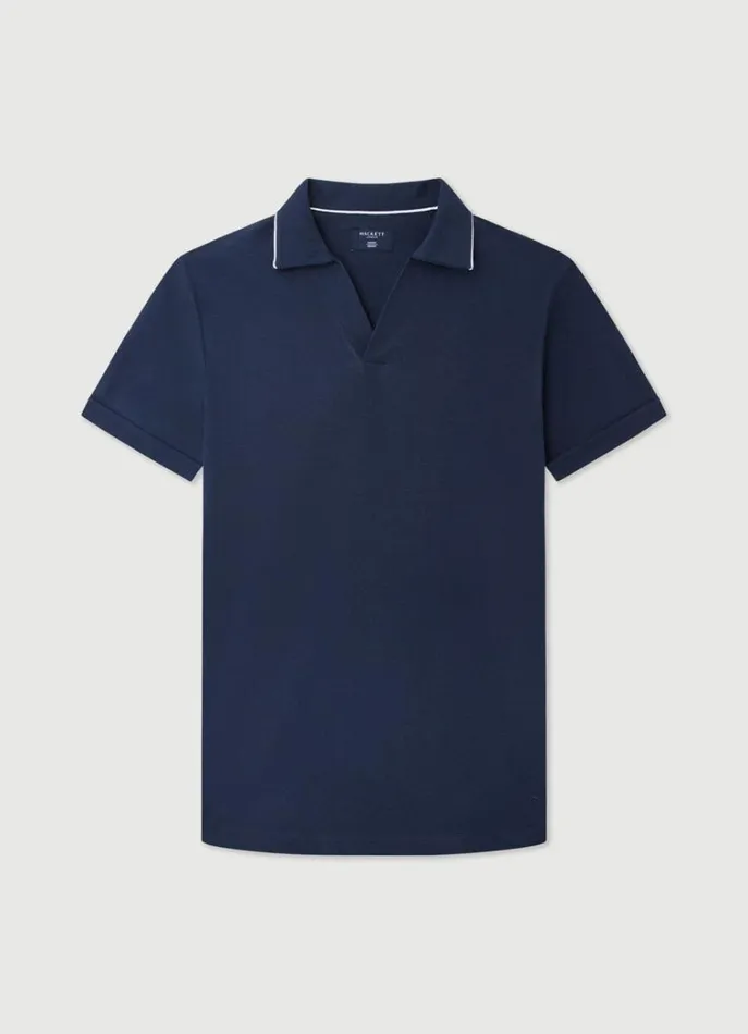 Men Polo Shirts Hackett London Slim Fit Pique Polo Navy