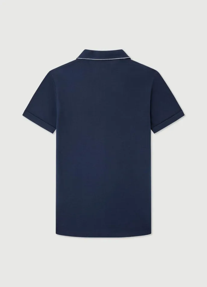 Men Polo Shirts Hackett London Slim Fit Pique Polo Navy