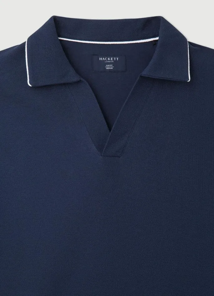 Men Polo Shirts Hackett London Slim Fit Pique Polo Navy