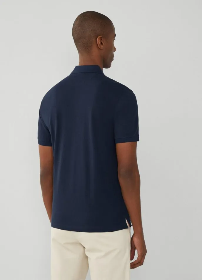 Men Polo Shirts Hackett London Slim Fit Pique Polo Shirt Navy