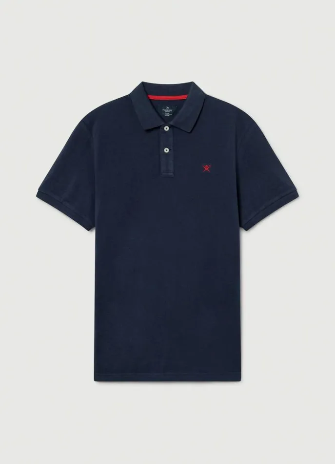 Men Polo Shirts Hackett London Slim Fit Pique Polo Shirt Navy