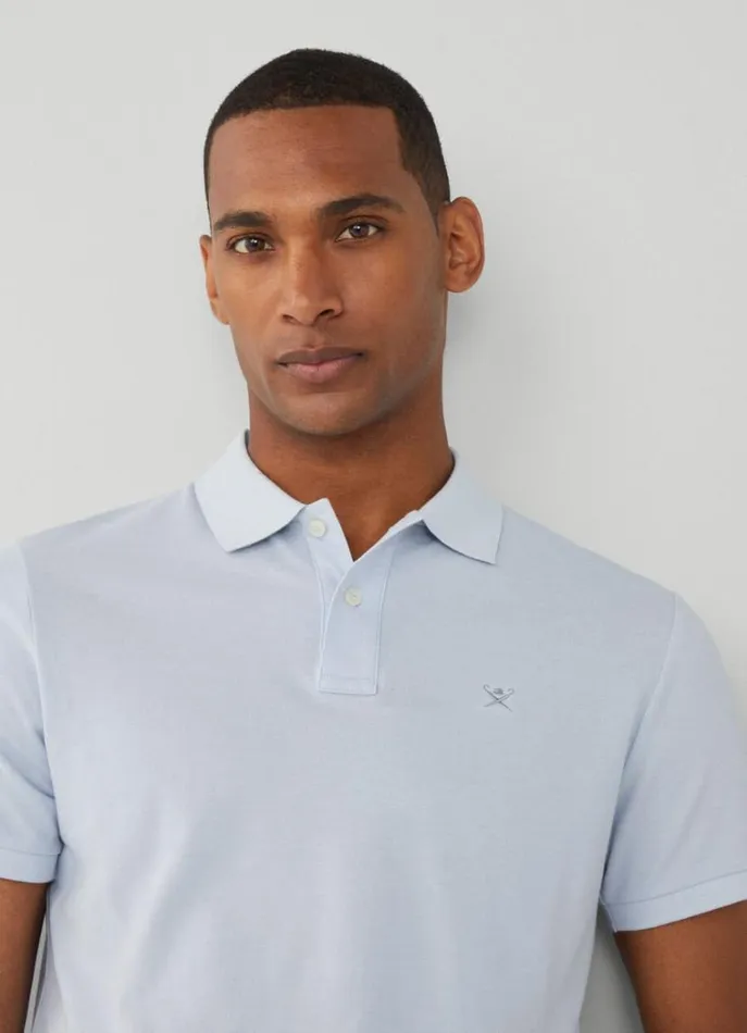Men Polo Shirts Hackett London Slim Fit Pique Polo Shirt Sky Blue