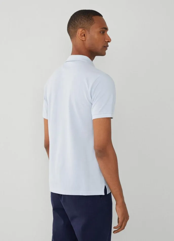 Men Polo Shirts Hackett London Slim Fit Pique Polo Shirt Sky Blue