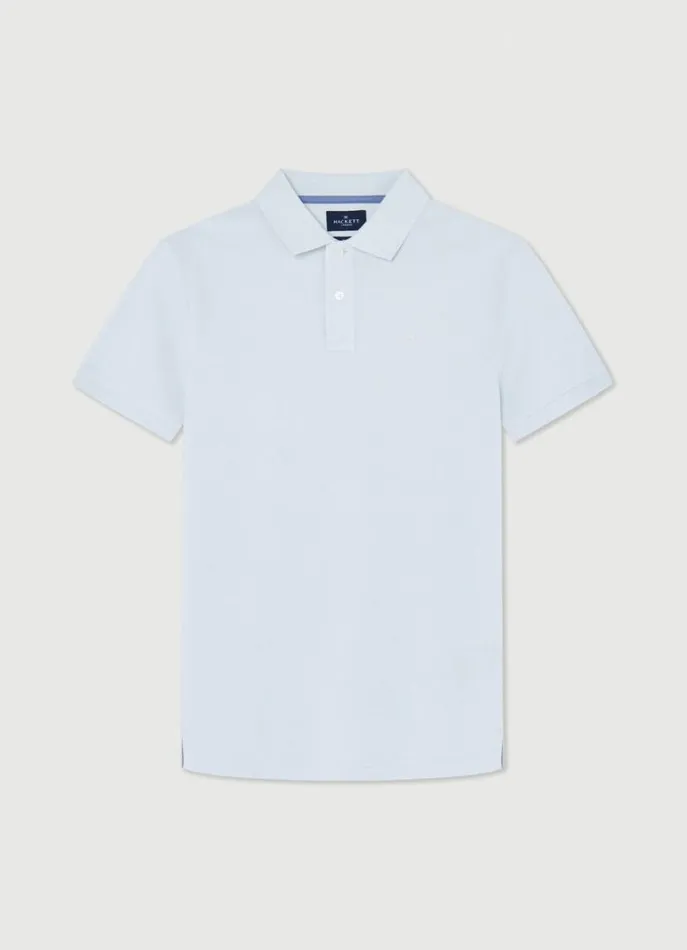 Men Polo Shirts Hackett London Slim Fit Pique Polo Shirt Sky Blue