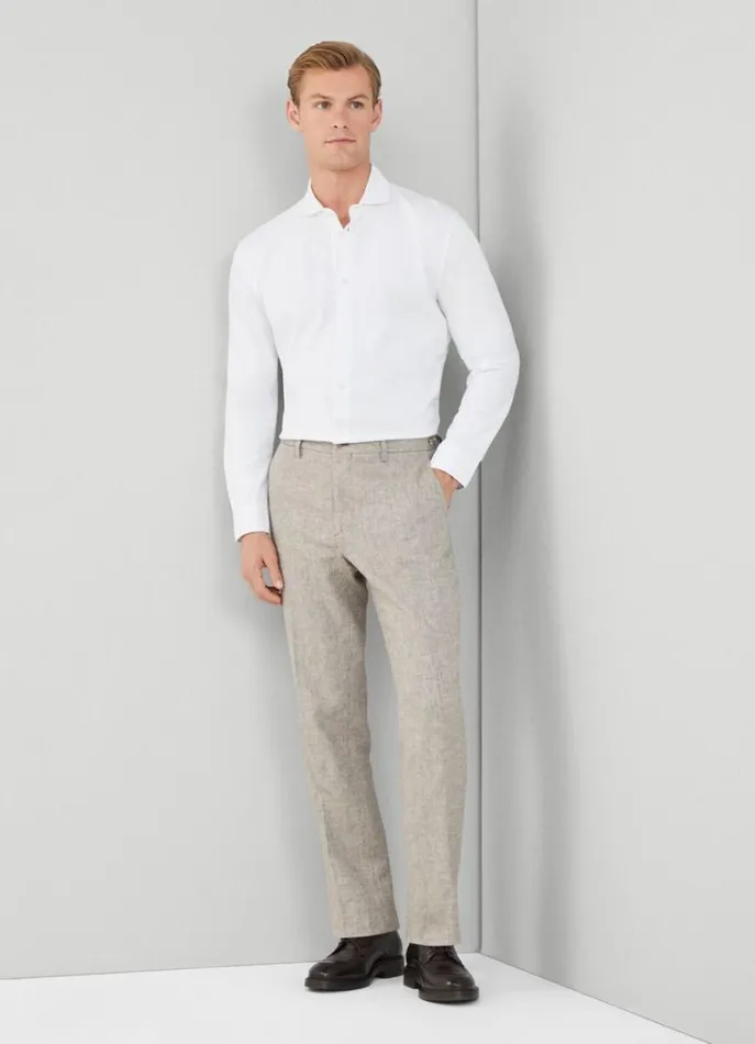 Men Polo Shirts Hackett London Slim Fit Stretch Piqu Shirt White