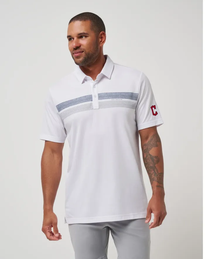 Men Polos TravisMathew CLEVELAND GUARDIANS TOP RECRUIT POLO White