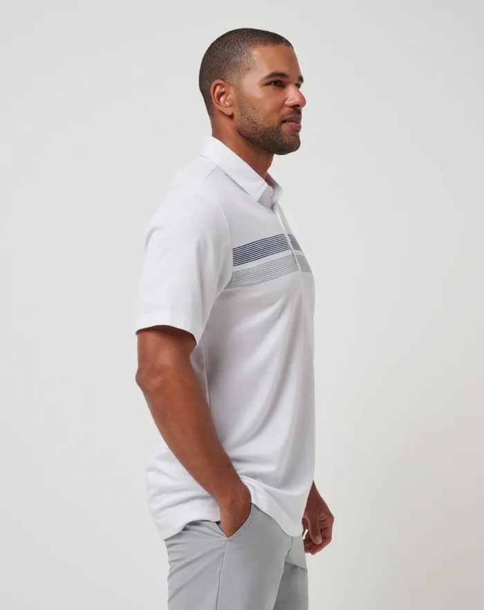 Men Polos TravisMathew CLEVELAND GUARDIANS TOP RECRUIT POLO White