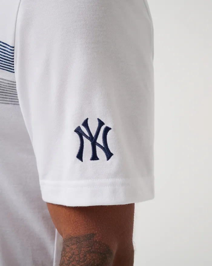 Men Polos TravisMathew NEW YORK YANKEES TOP RECRUIT POLO White