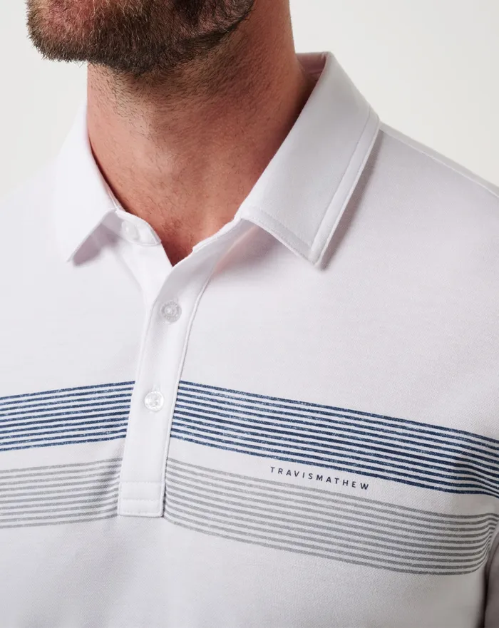 Men Polos TravisMathew TORONTO BLUE JAYS TOP RECRUIT POLO White