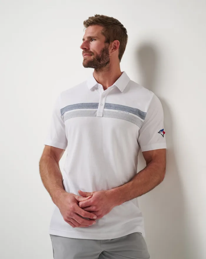 Men Polos TravisMathew TORONTO BLUE JAYS TOP RECRUIT POLO White