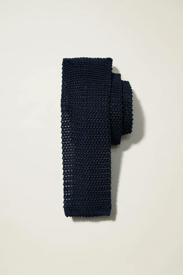 Men Premium Necktie Knit Navy Bonobos Ties and Pocket Squares