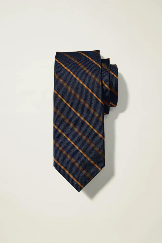 Men Premium Necktie Navy Multi Stripe Bonobos Ties and Pocket Squares