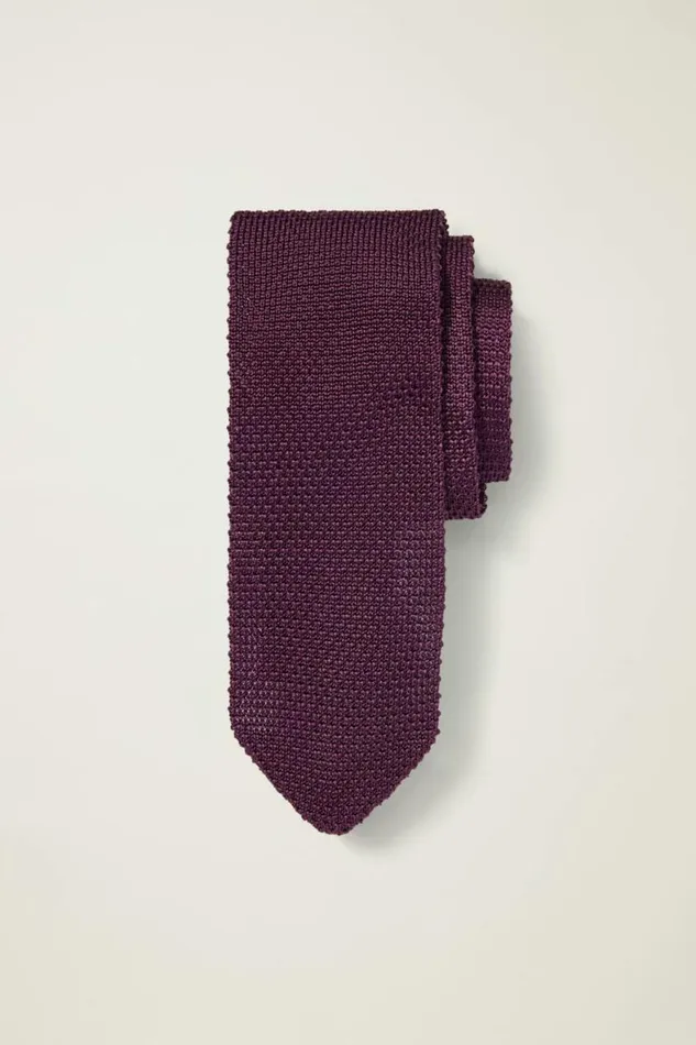 Men Premium Necktie Plum Knit Bonobos Ties and Pocket Squares