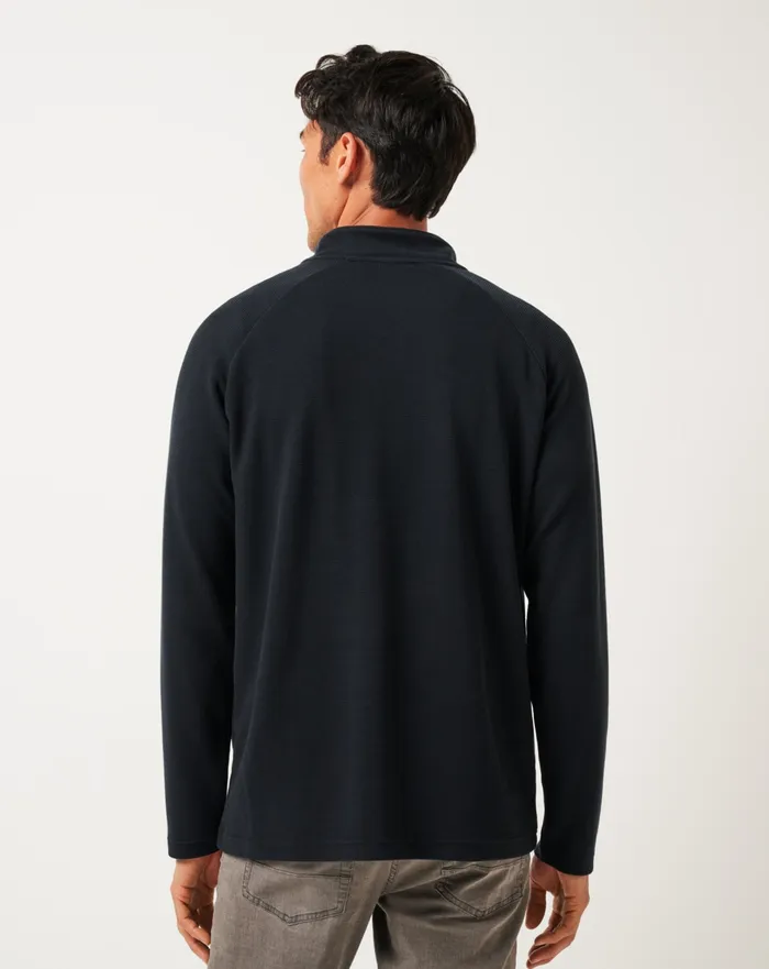 Men Quarter Zips TravisMathew PERFORMANCE WAFFLE QUARTER ZIP Black