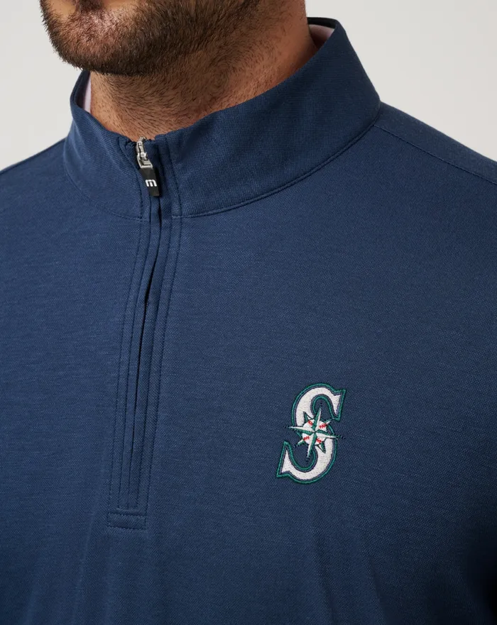 Men Quarter Zips TravisMathew SEATTLE MARINERS TIME TO TAILGATE QUARTER ZIP Navy Men Quarter Zips TravisMathew SEATTLE MARINERS TIME TO TAILGATE QUARTER ZIP Navy
