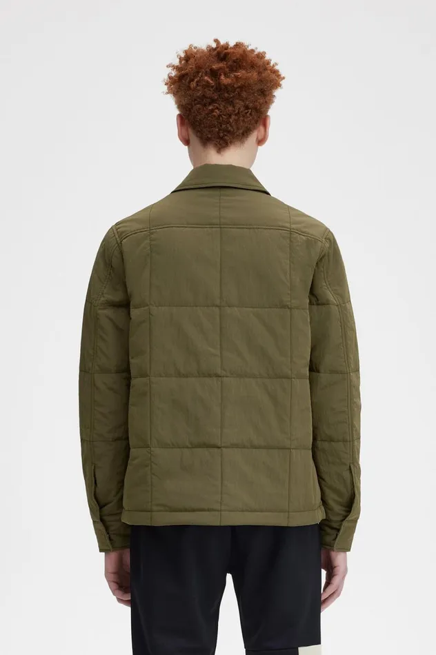 Men Quilted Overshirt Uniform Green Fred Perry Overshirts