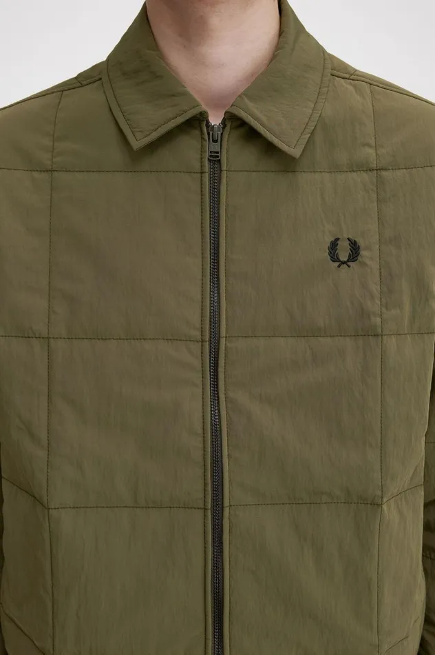 Men Quilted Overshirt Uniform Green Fred Perry Overshirts
