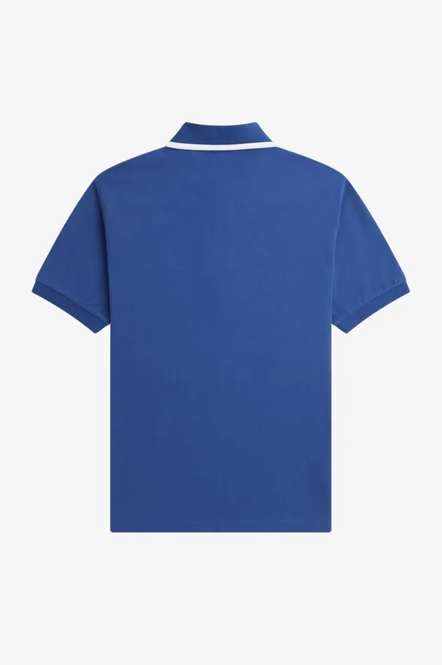 Men Raf SimonsHalf Zip Polo Shirt Royal Blue Fred Perry Polo Shirts