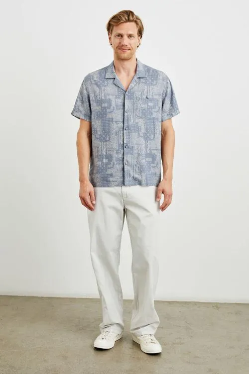 Men Rails Shirts Ace Shirt Patchwork Bandana Slate