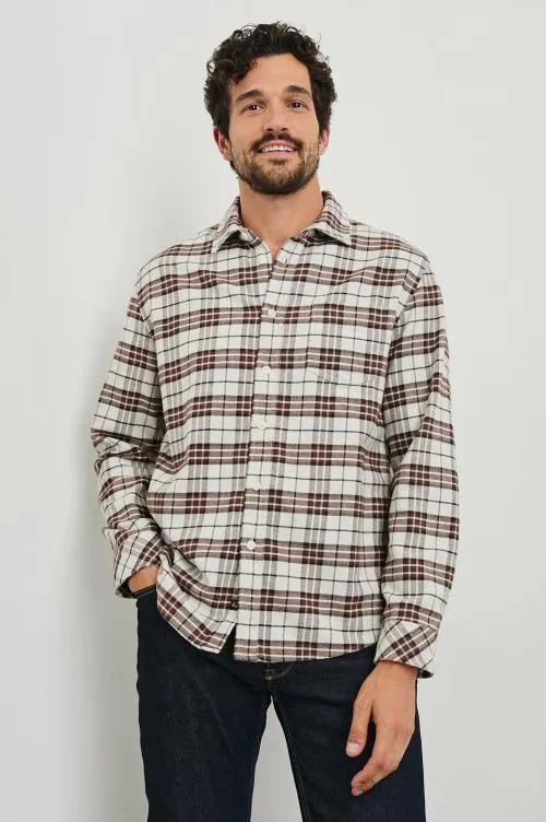 Men Rails Shirts Forrest Shirt Sandalwood Mosaic