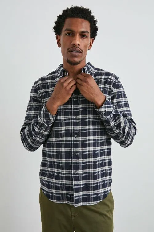 Men Rails Shirts Reid Shirt Navy Lentil Cream