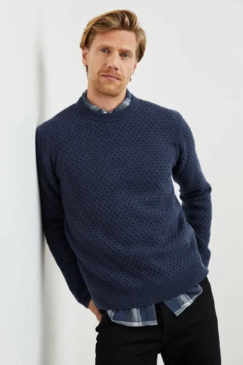 Men Rails Sweaters Carrick Sweater Navy Heather