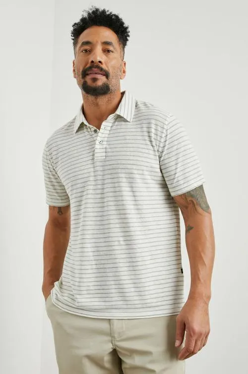 Men Rails TShirts and Polos Napoli Polo Shirt Cream Barley Stripe